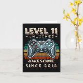 レベル11アンロック ゲーム好きな11歳の誕生日 カード (黄色い花)