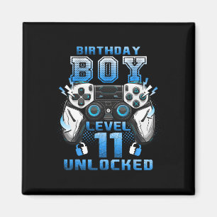 レベル11アンロック バーチャルゲームマニア 11歳の誕生日 おめでとう 男の子用 マグネット