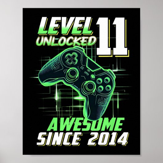 レベル11アンロック 2014年からスゴイ 11歳の誕生日 ポスター (正面)