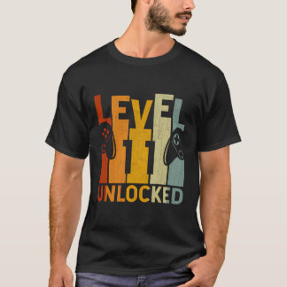 レベル11ロック解除シャツゲーマー少年ガールズ11th Birt Tシャツ