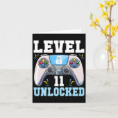 レベル11ロック解除ビデオゲーム11誕生日ゲーマーB カード (黄色い花)