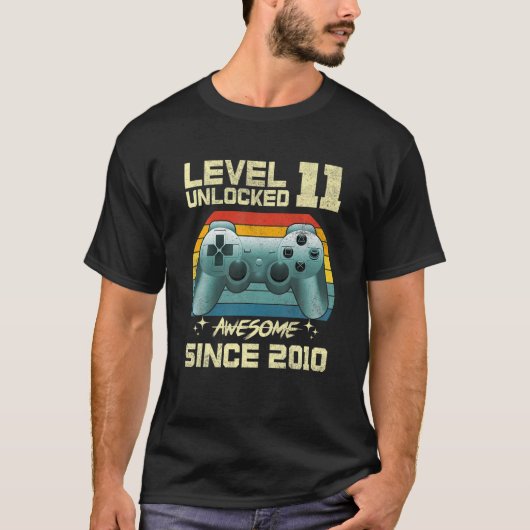 レベル11ロック解除素晴らし2010ビデオゲーム11th Bir Tシャツ (正面)