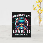 レベル11ロック解除11歳誕生日ゲーマーファン カード (黄色い花)