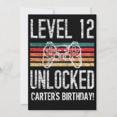 レベル12のロック解除された12誕生日 パーソナライズされた 招待状 (正面)