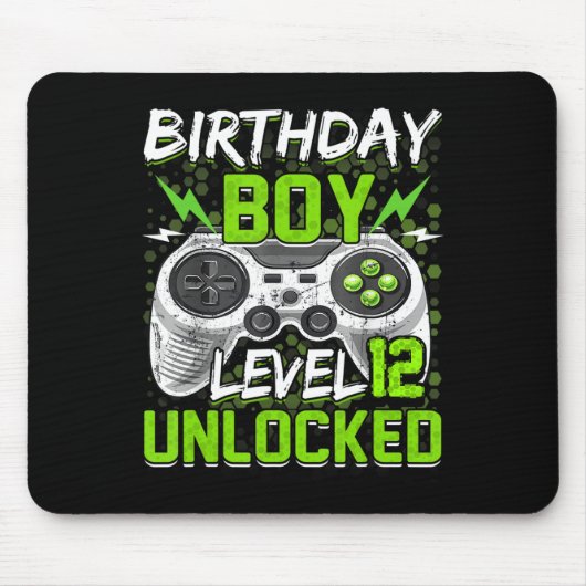 レベル12アンロックされたゲーマー12番目の誕生日ギフトビデオG マウスパッド (正面)