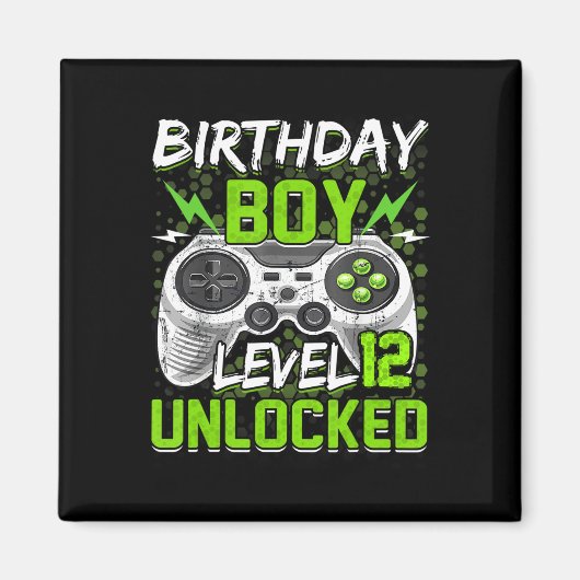 レベル12アンロックされたゲーマー12番目の誕生日ギフトビデオG マグネット (正面)