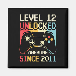 レベル12ロック解除されたビデオゲーム12誕生日ゲーマーB マグネット