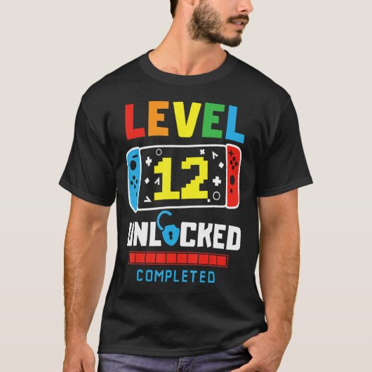 レベル12ロック解除完了ゲームハッピー12th誕生日 tシャツ (正面)