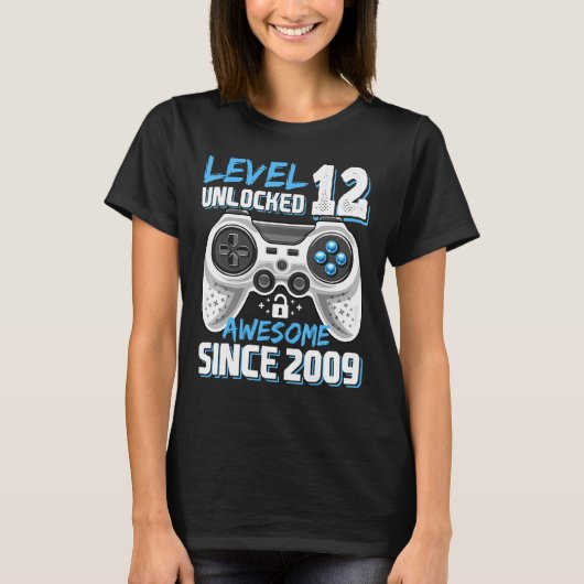 レベル12ロック解除素晴らし2009ビデオゲーム12th Bir Tシャツ (正面)