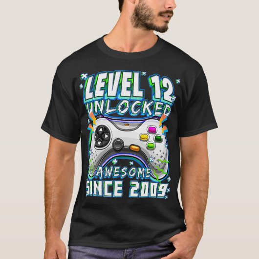 レベル12ロック解除素晴らし2009ビデオゲーム12th Bir Tシャツ (正面)