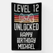 レベル12ロック解除12番目の誕生日バナー 横断幕 (縦)