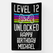 レベル12ロック解除12番目の誕生日バナー 横断幕 (縦)