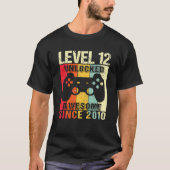 レベル12ロック解除12誕生日ゲーマーシ素晴らしンク Tシャツ (正面)