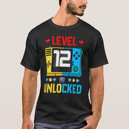 レベル12ロック解除12誕生日ゲーム素晴らし罪 Tシャツ (正面)