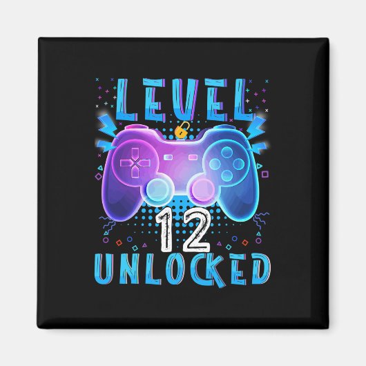 レベル12解放 ゲーム 12歳の誕生日 ギャーマー B マグネット (正面)