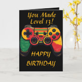 レベル13のクールなティーンゲーマー カード (黄色い花)