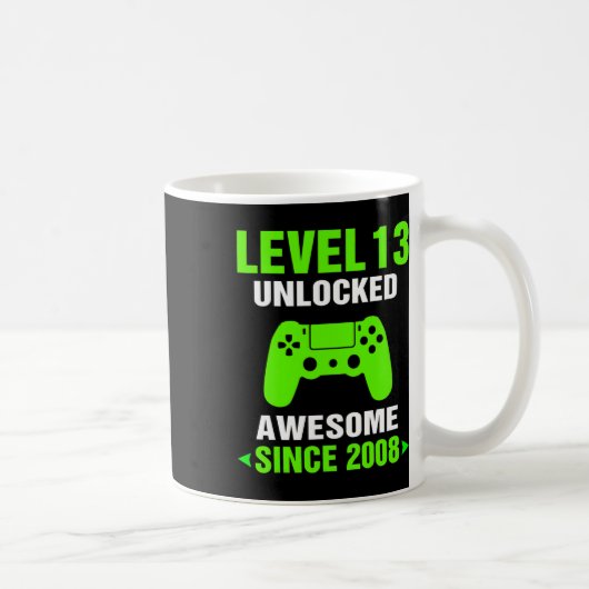 レベル13のロックが解除されました すごい 2008 ビデオゲーム 13歳の誕生日 コーヒーマグカップ (右)