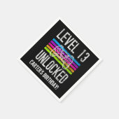 レベル13のロック解除された13番目の誕生日パーソナライズされた紙 スタンダードカクテルナプキン (角)
