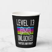 レベル13のロック解除された13番目の誕生日パーソナライズされた紙 紙コップ (正面)