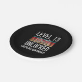 レベル13のロック解除された13誕生日 パーソナライズされた ペーパープレート (アングル)