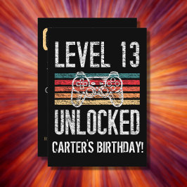レベル13のロック解除された13誕生日 パーソナライズされた 招待状