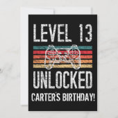 レベル13のロック解除された13誕生日 パーソナライズされた 招待状 (正面)