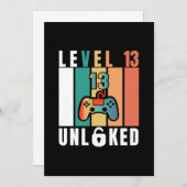 レベル13の公式ティーンエージャーお誕生日おめでとう 招待状 (正面/裏面)