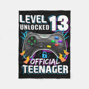 レベル13アンロック公式ティーンエイジャービデオゲーム13歳 フリースブランケット