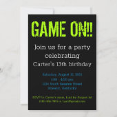 レベル13アンロック13th誕生日ゲーマーパーソナライズされた 招待状 (裏面)