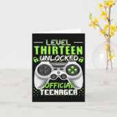 レベル13アンロック！公式ティーンエージャービデオゲーム13歳 カード (黄色い花)
