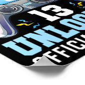 レベル13ロック解除されたビデオゲーム13誕生日ゲーマーB ポスター (角)