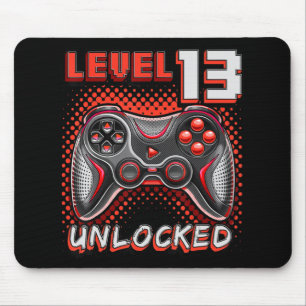 レベル13ロック解除されたビデオゲーム13誕生日ゲーマーB マウスパッド
