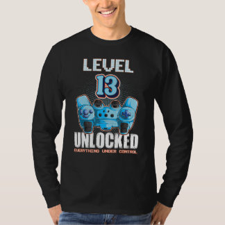 レベル13ロック解除された男の子の女の子13誕生日13年 Tシャツ
