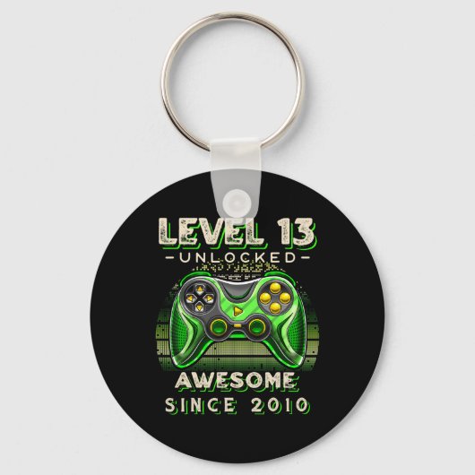 レベル13ロック解除ビデオゲーム13誕生日13年O キーホルダー (正面)