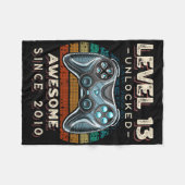 レベル13ロック解除ビデオゲーム13誕生日13年O フリースブランケット (正面(横))