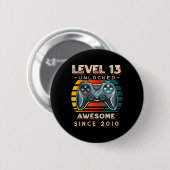 レベル13ロック解除ビデオゲーム13誕生日13年O 缶バッジ (正面&裏面)