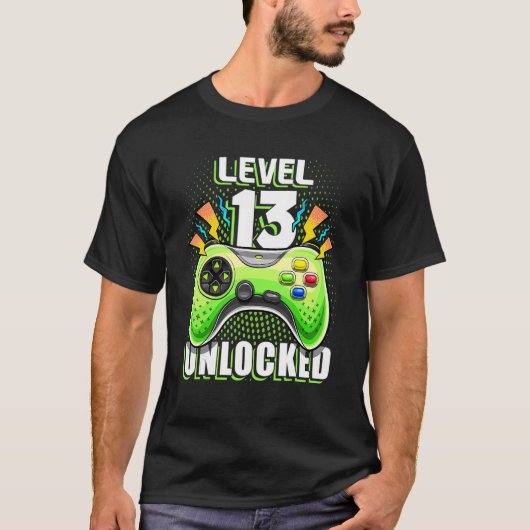 レベル13ロック解除レトロビデオゲーム13誕生日G Tシャツ (正面)