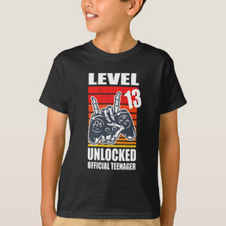 レベル13ロック解除公式10代の若者 Tシャツ