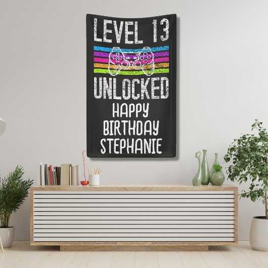 レベル13ロック解除13番目の誕生日バナー 横断幕