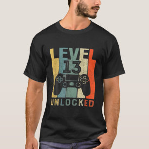 レベル13ロック解除T 13 Th Video Gamer 2008 Boys Gir Tシャツ