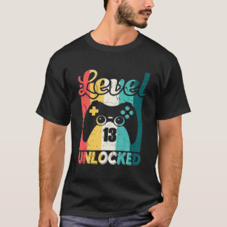 レベル13 Unlocked T 13thビデオゲーマー2008 Boys Gir Tシャツ