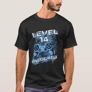 レベル14のロック解除されたゲーマー Tシャツ