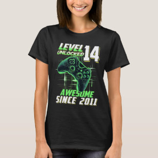レベル14アンロック 2011年生まれの14歳の誕生日おめでとう Tシャツ