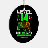 レベル14ロック解除ビデオゲーム14th誕生日ゲーマー セラミックオーナメント (右)