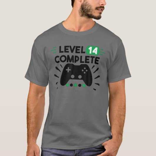 レベル14完全ティーゲームコンソールのビデオゲーマー14 Tシャツ (正面)