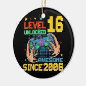 レベル16ロック解除されたビデオゲーム16誕生日2006 セラミックオーナメント (左)