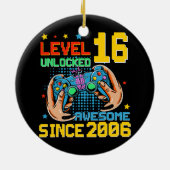 レベル16ロック解除されたビデオゲーム16誕生日2006 セラミックオーナメント (裏面)