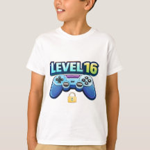 レベル16 ゲーマー誕生日Tシャツ 思春期男子