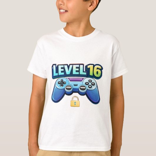 レベル16 ゲーマー誕生日Tシャツ 思春期男子 Tシャツ (正面)