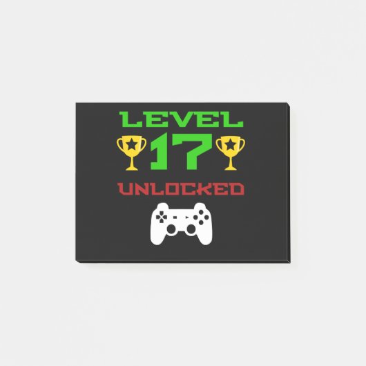 レベル17は第17誕生日の賭博のギフトのゲーマーの鍵を開けました ポストイット (正面)